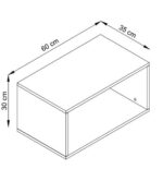 Ραφιέρα τοίχου 38107-ENJ-60-g Γραφίτης 60x30x35cm - Image 2