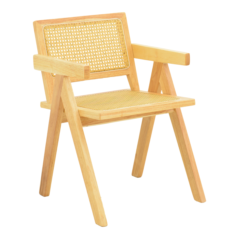 382-000010-1 Πολυθρόνα Winslow pakoworld rubberwood-rattan σε φυσική απόχρωση 51x54x80εκ - Image 1