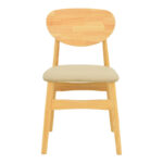 Καρέκλα Cardith pakoworld rubberwood-plywood σε φυσική απόχρωση-pu μπεζ 48x51x78εκ - Image 4