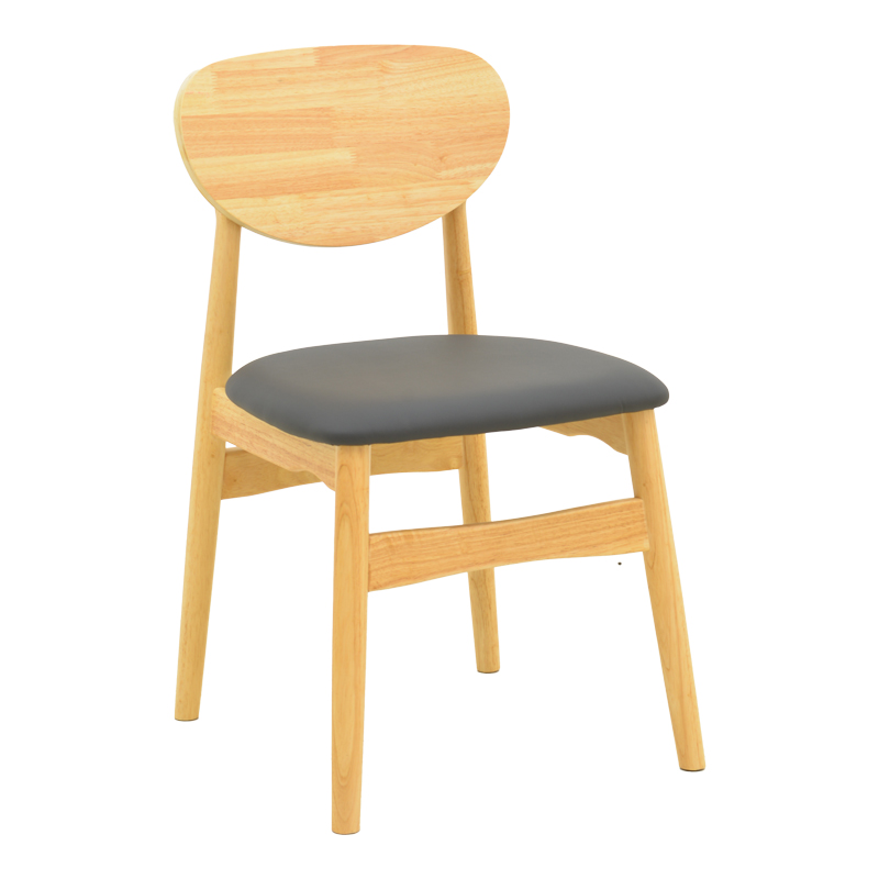382-000015-1 Καρέκλα Cardith pakoworld rubberwood-plywood σε φυσική απόχρωση-pu μαύρο 48x51x78εκ - Image 1