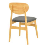 Καρέκλα Cardith pakoworld rubberwood-plywood σε φυσική απόχρωση-pu μαύρο 48x51x78εκ - Image 3