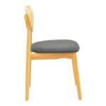 Καρέκλα Cardith pakoworld rubberwood-plywood σε φυσική απόχρωση-pu μαύρο 48x51x78εκ - Image 4