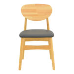 Καρέκλα Cardith pakoworld rubberwood-plywood σε φυσική απόχρωση-pu μαύρο 48x51x78εκ - Image 5