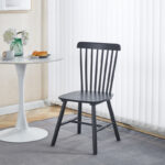 Καρέκλα Bristol pakoworld rubberwood σε μαύρη απόχρωση 45x51x86εκ - Image 2