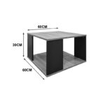 Τραπέζι σαλονιού Zelegan pakoworld sonoma-ανθρακί 60x60x39εκ - Image 4