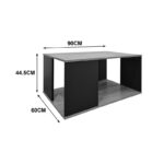 Τραπέζι σαλονιού Zelegan pakoworld sonoma-ανθρακί 90x60x44.5εκ - Image 4