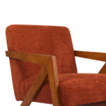 Πολυθρόνα Garifa pakoworld terracotta ύφασμα με πόδι σε καρυδί απόχρωση 79x75x75εκ - Image 5