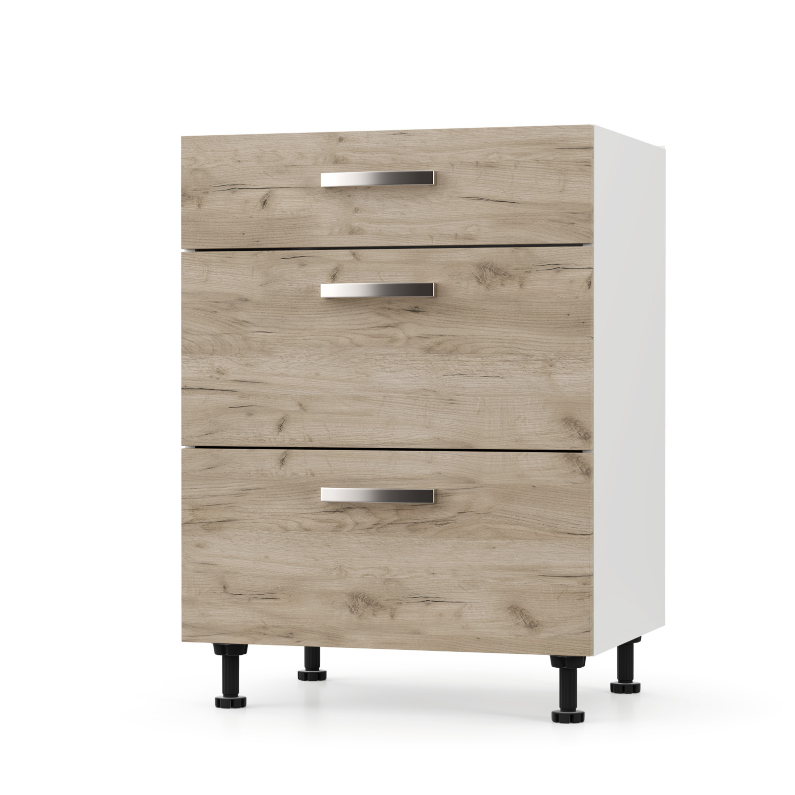 4079 CHARLOTΤE Συρταριέρα 80x46.5x82cm με μεταλλικά χερούλια Δρύς - Image 1