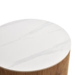 Τραπέζι σαλονιού Nelba pakoworld σετ 2τεμ oak MDF με  κεραμική επιφάνεια σε όψη μαρμάρου - Image 5