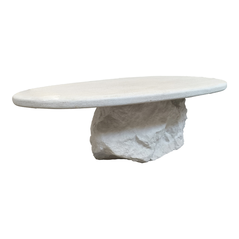 415-000015-1 Τραπέζι σαλονιού Zinol pakoworld mdf-polyresin λευκό 105x62x32εκ - Image 1