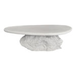 Τραπέζι σαλονιού Zinol pakoworld mdf-polyresin λευκό 105x62x32εκ - Image 2