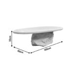 Τραπέζι σαλονιού Zinol pakoworld mdf-polyresin λευκό 105x62x32εκ - Image 4