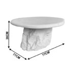 Τραπέζι σαλονιού Zinol pakoworld mdf-polyresin λευκό Φ80x36εκ - Image 3
