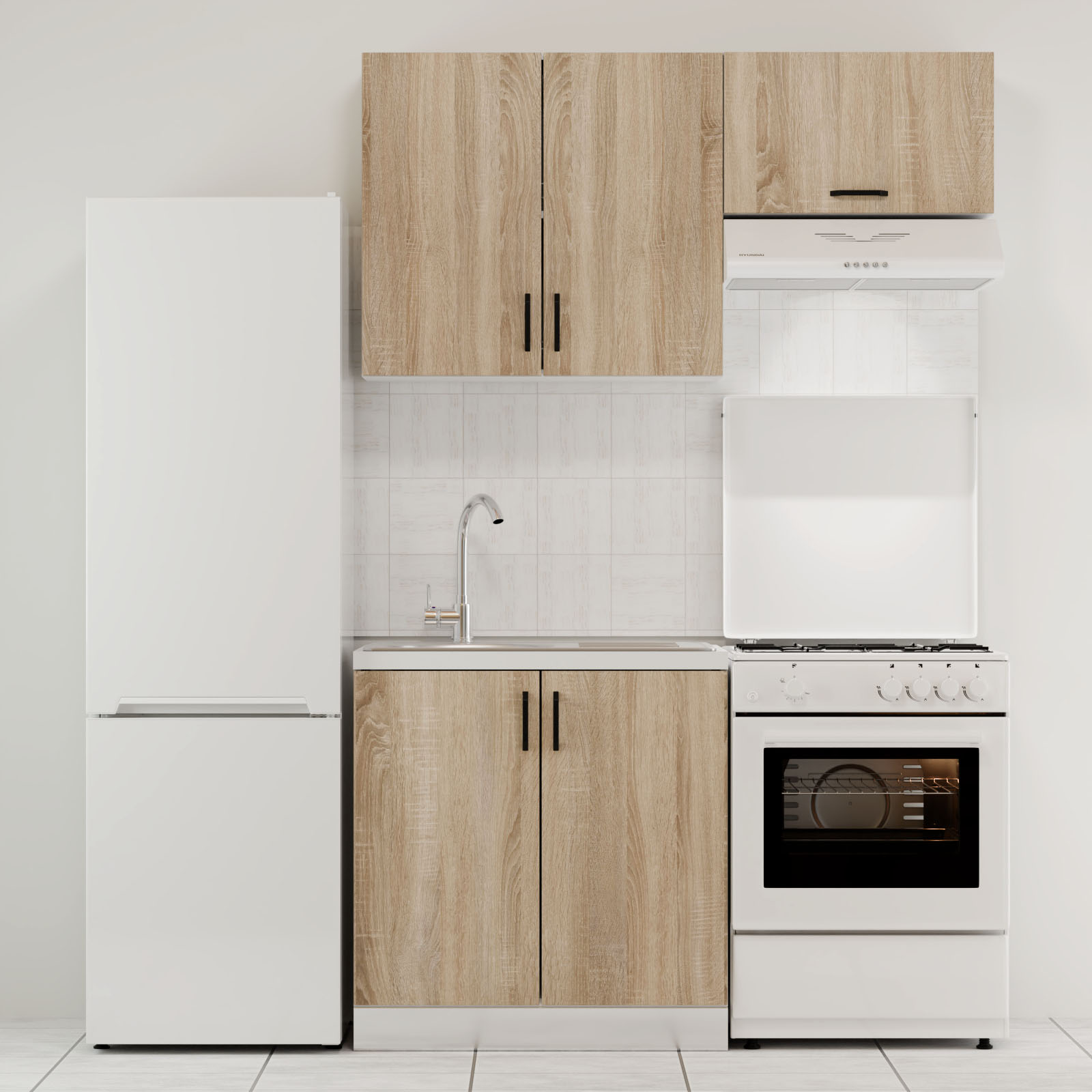 7739 Κουζίνα Modest Σετ 3 Κουτιών Σονόμα Άνω Κουτιά 140cm Κάτω 80cm - Image 1