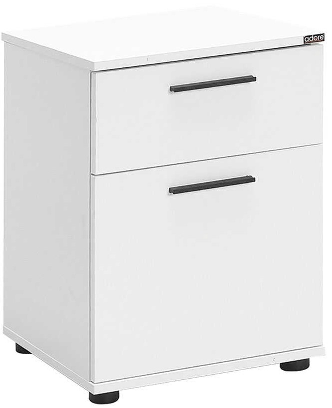 AD_KMD-611-BB-1 Κομοδίνο KMD-611-BB Λευκό με Συρτάρι και Ντουλάπι 40x57x41cm - Image 1
