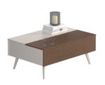 Τραπεζάκι MSH-1802-VZ Milano 1802 με συρτάρια λευκό Mink 103x44x72cm (ΜxΥxΠ)
