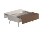 Τραπεζάκι MSH-1802-VZ Milano 1802 με συρτάρια λευκό Mink 103x44x72cm (ΜxΥxΠ) - Image 2