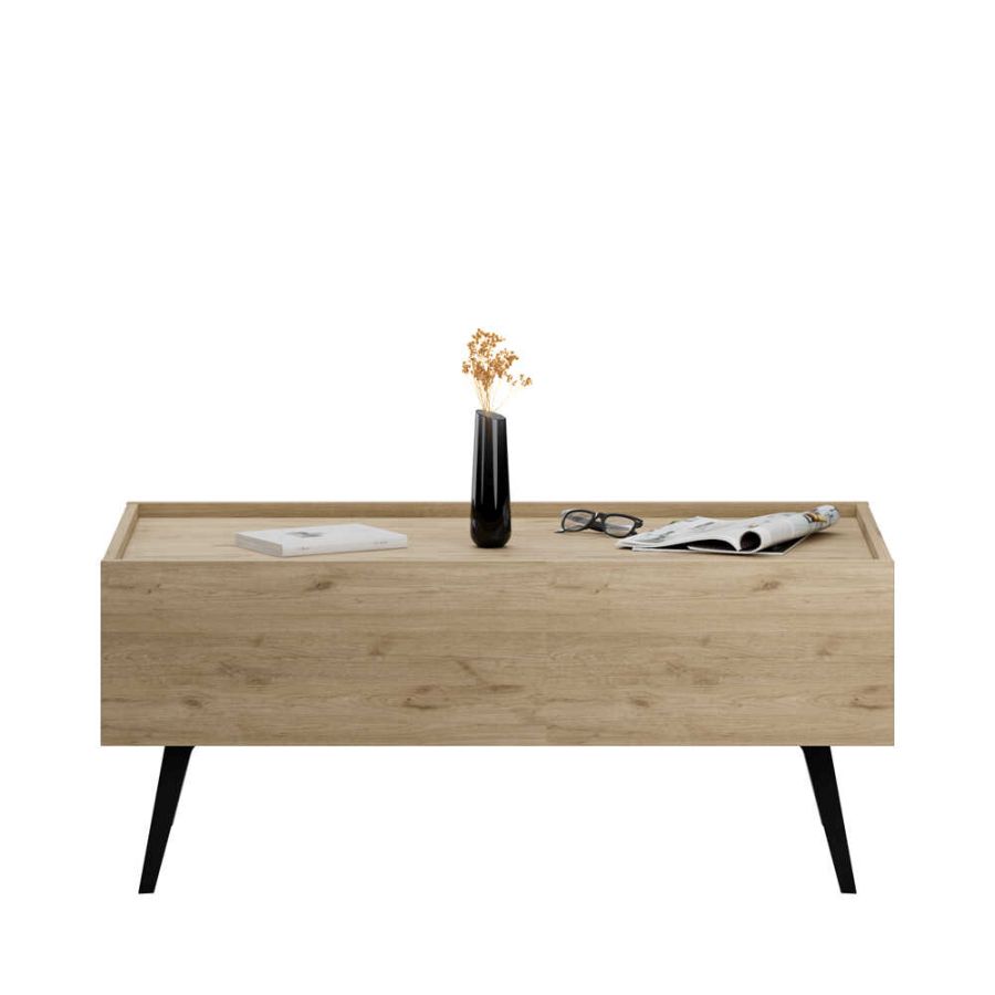AD_SHP-701-FF-1_2 Τραπεζάκι SHP-701-FF Luna με συρτάρι Φυσικό Florida oak 103x44x60cm - Image 1