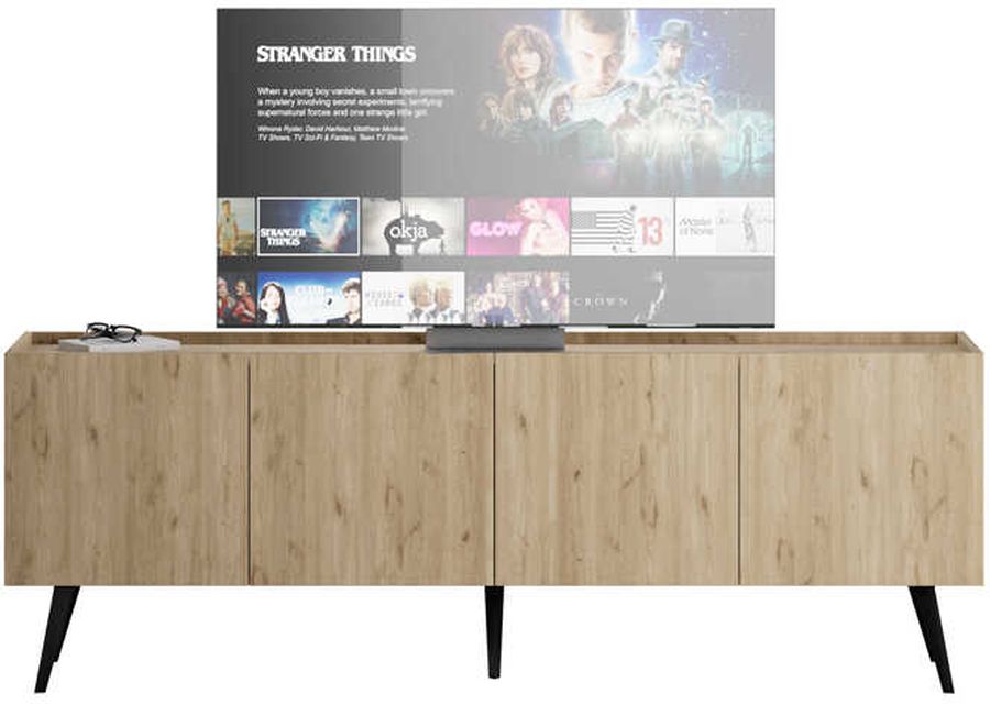 AD_TVC-740-FF-1 Έπιπλο τηλεόρασης TVC-740-FF Luna Φυσικό Florida 180x63x42cm - Image 1