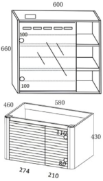 ΚΑΘΡΕΦΤΗΣ ARTEMIS LED  600x660mm χρ.LIGHT GREY ΠΟΛΥΑΙΘΥΛΕΝΙΟ (HDPE High Density) - Image 2