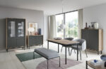 Βιτρίνα Basic Χρώμα: Jackson Hickory +Γραφίτης 104x185x39cm - Image 2