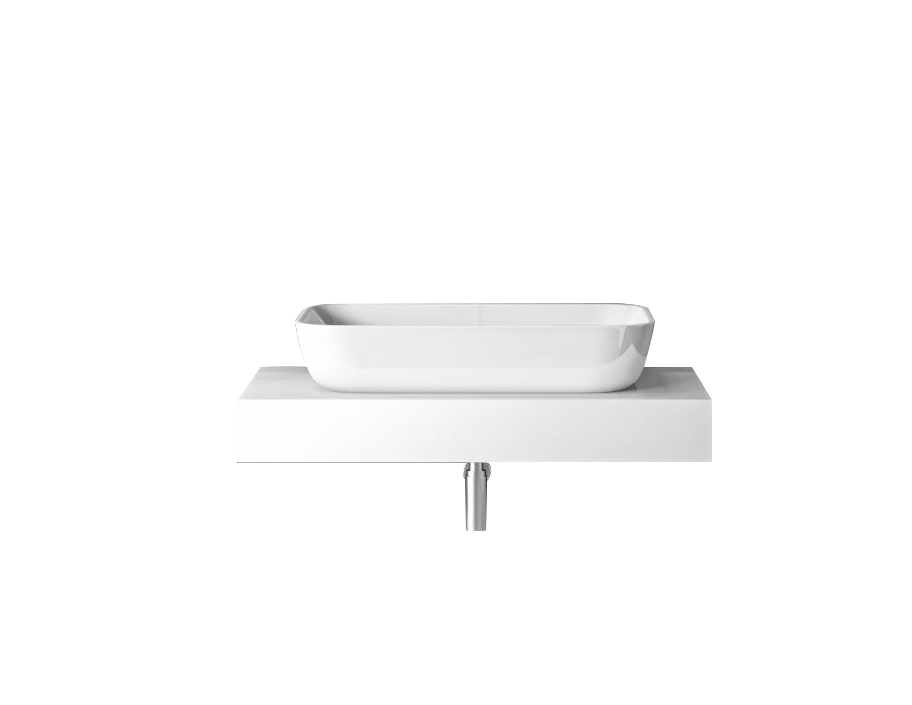 CORIAN TOP ΒΑΣΗ STONE 70cm χρ WHITE με γκρι νερά S3BTOP-CT1-71WH - Image 1