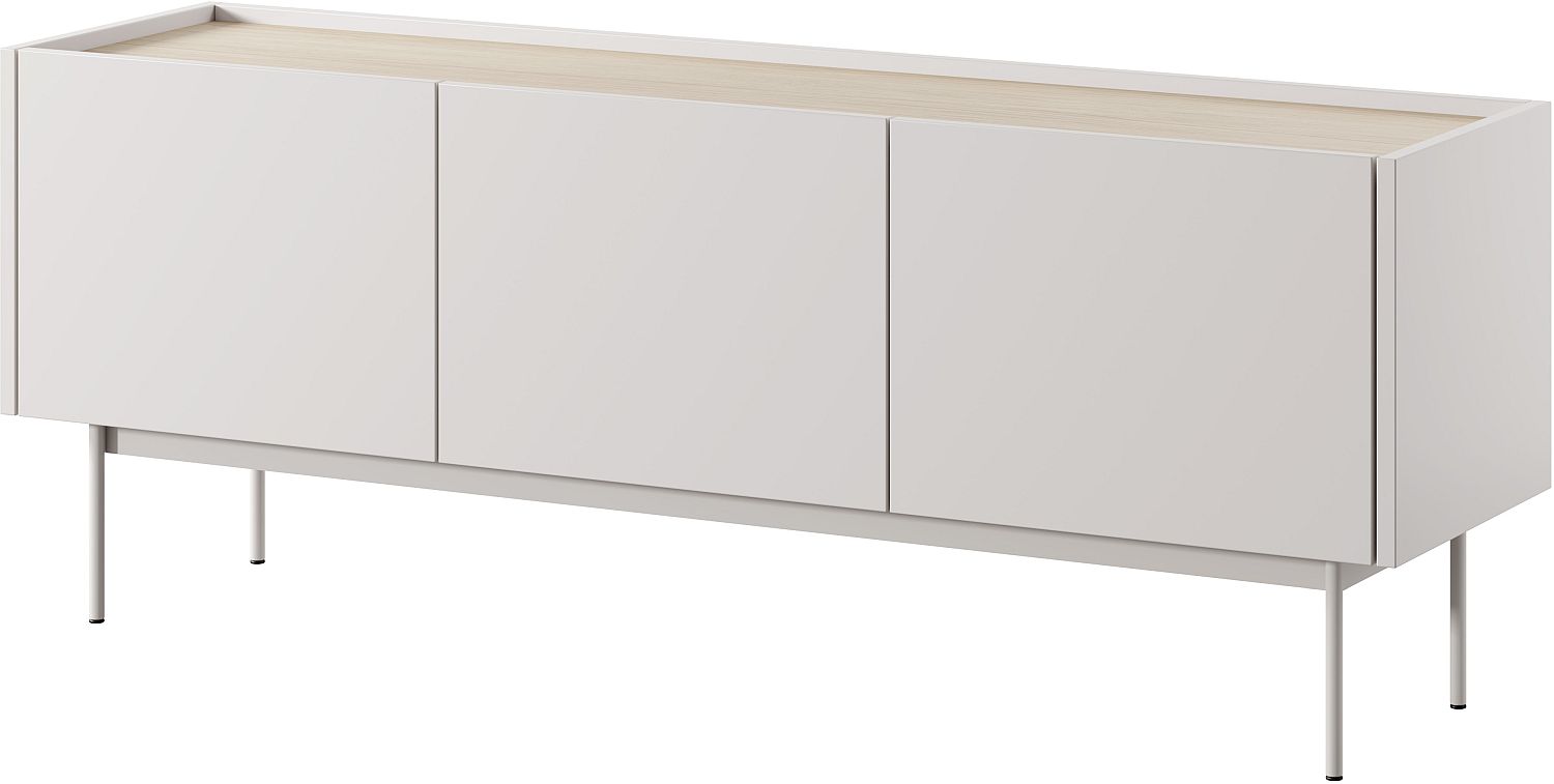 Color_TV_CH Έπιπλο τηλεόρασης Color Λευκό Kazmir+ Φυσικό 144x55x37cm - Image 1