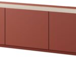 Έπιπλο τηλεόρασης Color κεραμικό κόκκινο + Φυσικό   144x55x37cm