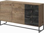 Μπουφές Dark χρώμα Βελανιδιά+black stone 153x89x39cm