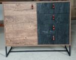 Μπουφές Dark χρώμα Βελανιδιά+black stone 103x89x39cm - Image 2