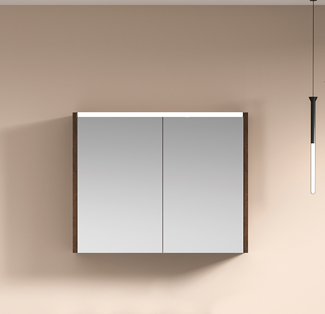 ELECTRA-80-brown-mirror ΚΑΘΡΕΦΤΗΣ ELECTRA LED 760x660mm χρ.WOODEN BROWN - Image 1