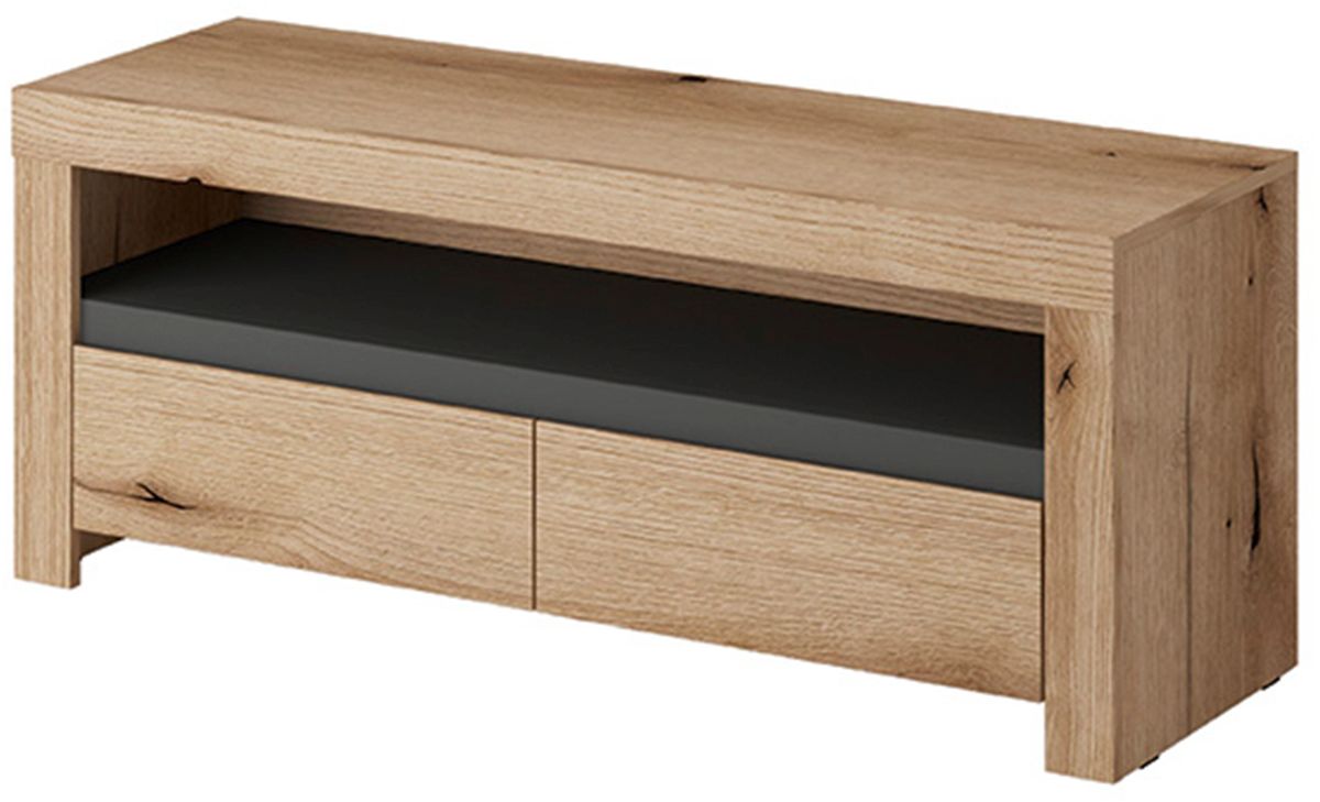 Evoke-02111-EV-STV Έπιπλο τηλεόρασης Evoke: Φυσικό+Γραφίτης 113x46x39cm - Image 1