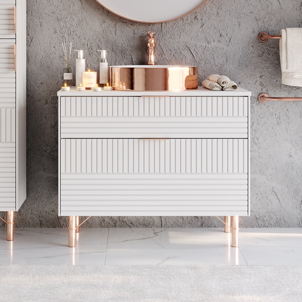 FIORE-85-FNL Πάγκος FIORE Λευκό MDF 18mm Λάκα 85 S3FIO085WHM 87x51x72cm - Image 1