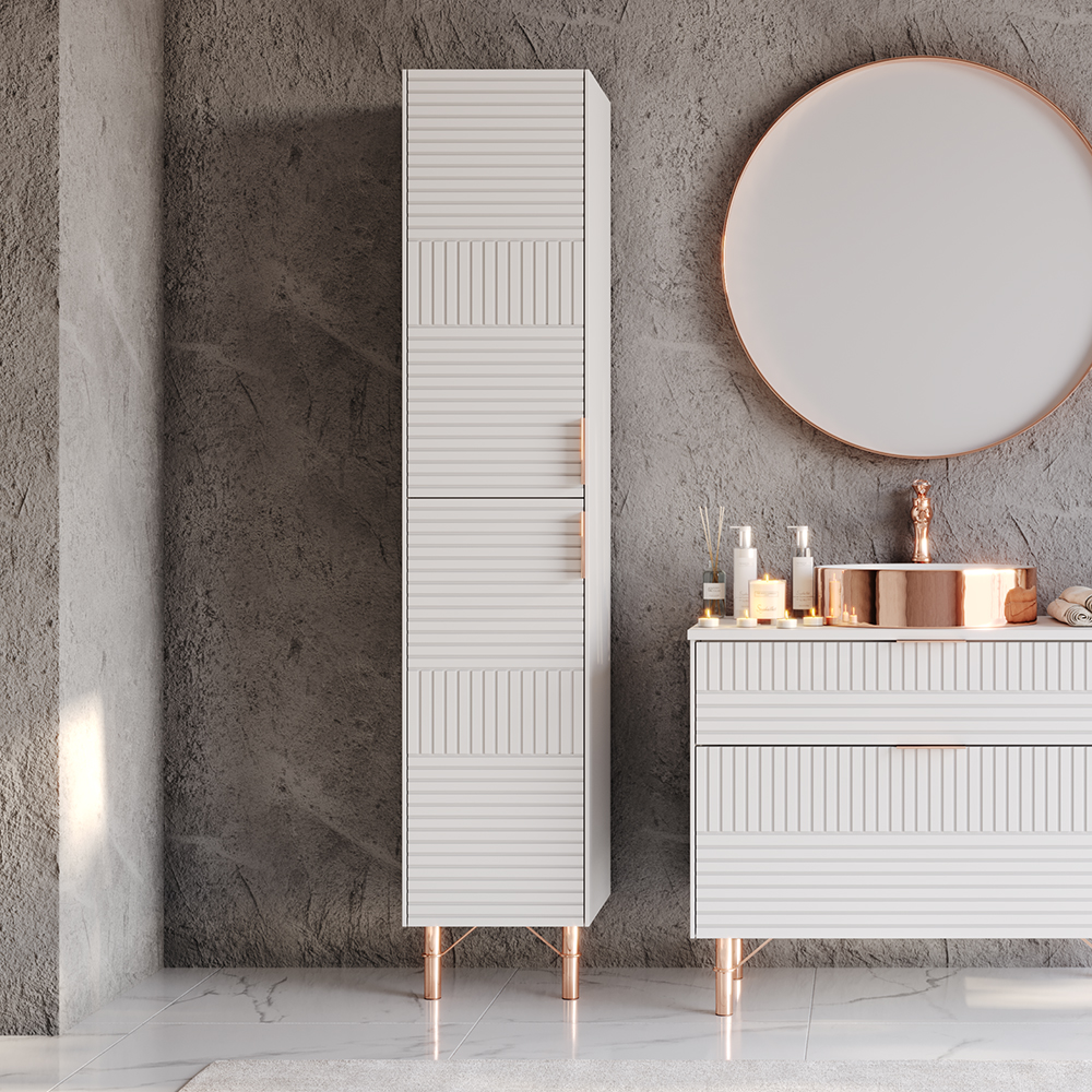 FIORE-cabinet Στήλη FIORE Λευκή MDF 18mm Λάκα 35 3CFIO035WHM κρεμαστή - Image 1
