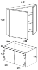 ΚΑΘΡΕΦΤΗΣ HERA LED 760x660mm χρ.LIGHT GREY ΠΟΛΥΑΙΘΥΛΕΝΙΟ (HDPE High Density) - Image 2