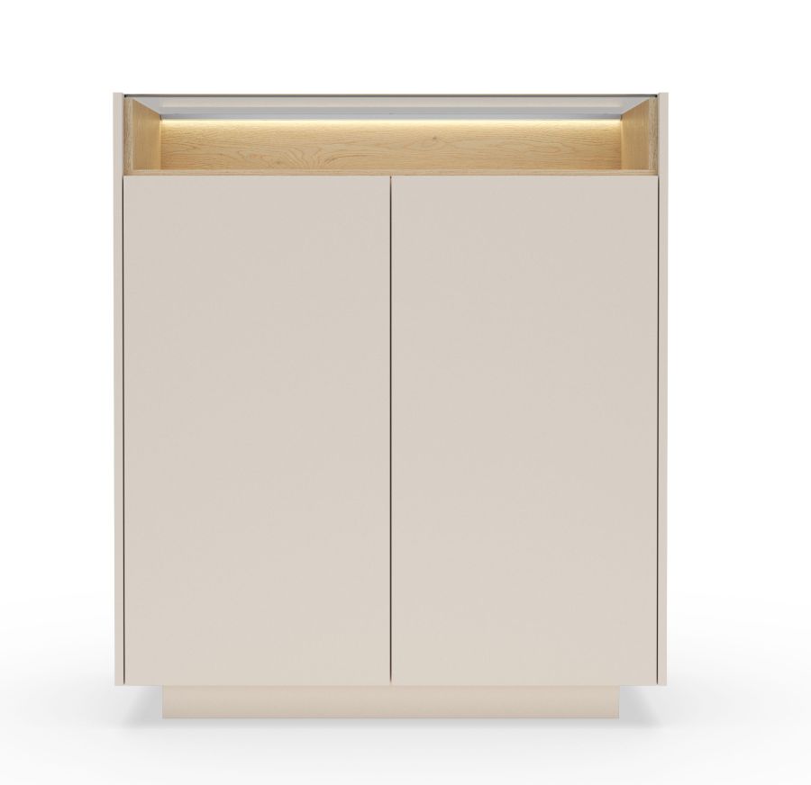 HIRO_21H_bz Μπουφές HIRO μπεζ με φωτισμό 103x119x40cm - Image 1