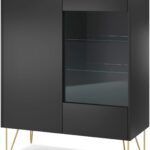 Βιτρίνα Harmony ανθρακί+Μάρμαρο 97x37x102cm