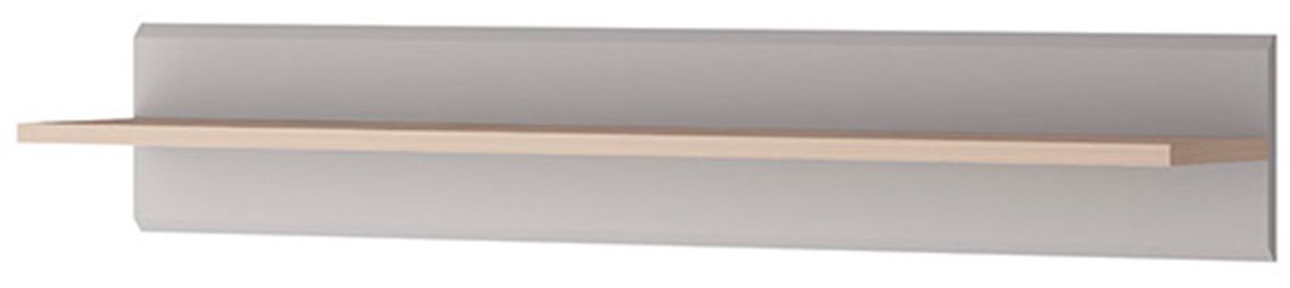 Inox_38 Ράφι τοίχου Inox: Γκρι+Jackson Hickory 90x17x19cm - Image 1