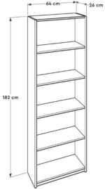Βιβλιοθήκη KTP-350-DX Trendline Λευκό ματ με φυσικό  64x182x26cm - Image 2