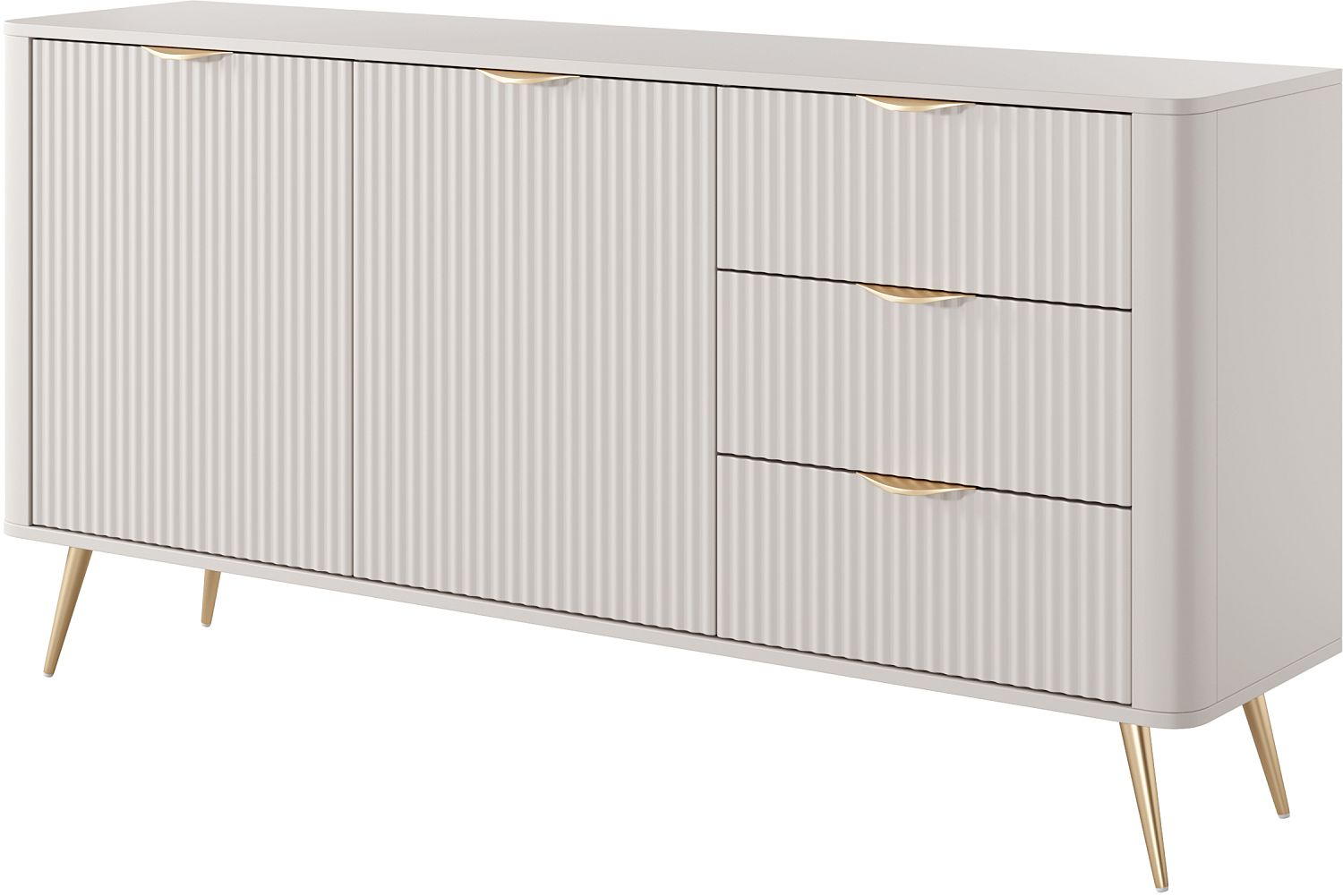 LANTE_21_bz2 Μπουφές Lante με συρτάρια μπεζ 163x81x38cm - Image 1