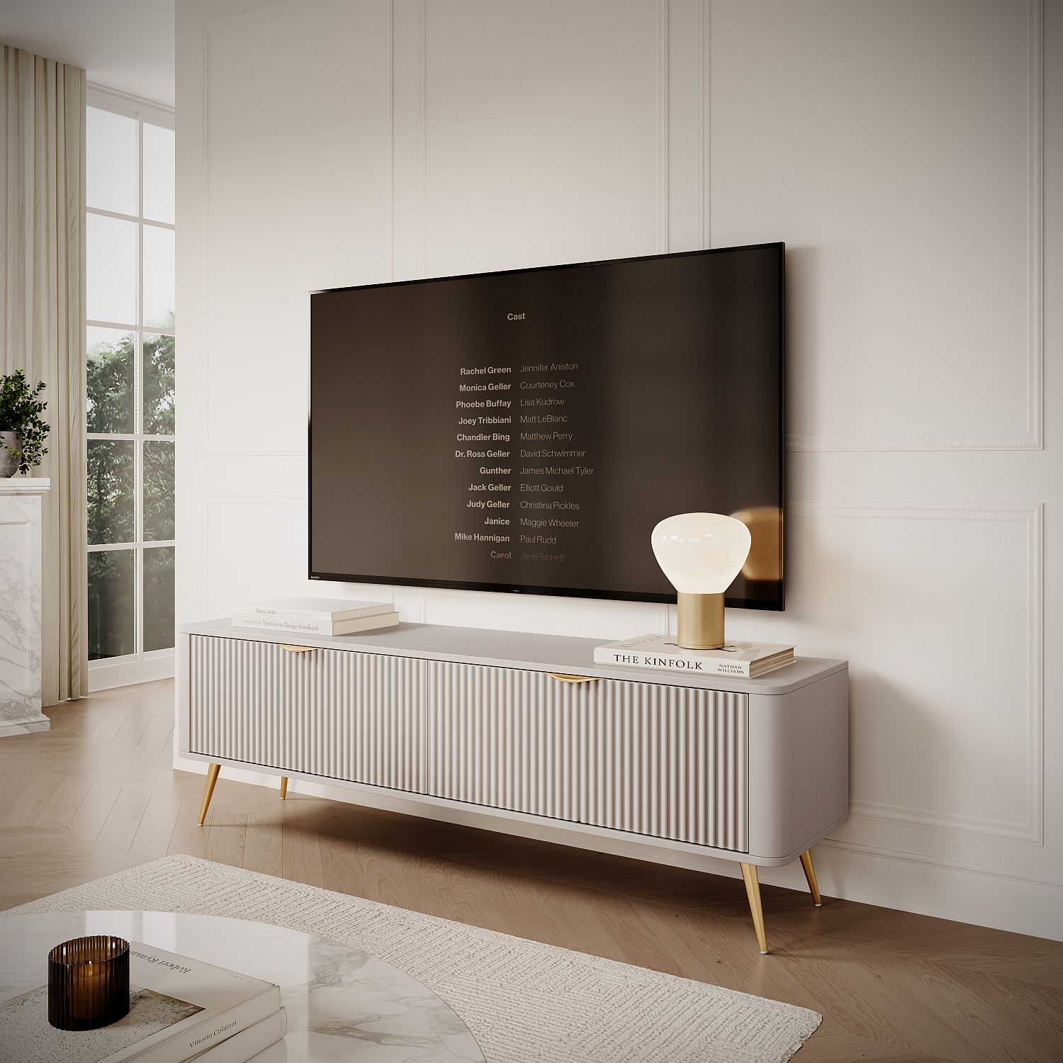 LANTE_STV_bz_R Έπιπλο τηλεόρασης Lante μπεζ 163x51x38cm - Image 1