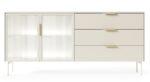 Μπουφές Lumi Λευκό Kazmir με βιτρίνα και συρτάρια 181x82x39cm