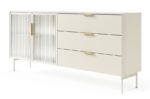 Μπουφές Lumi Λευκό Kazmir με βιτρίνα και συρτάρια 181x82x39cm - Image 2