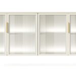 Μπουφές Lumi με βιτρίνα και φωτισμό Λευκό Kazmir 181x82x39cm