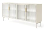 Μπουφές Lumi με βιτρίνα και φωτισμό Λευκό Kazmir 181x82x39cm - Image 2