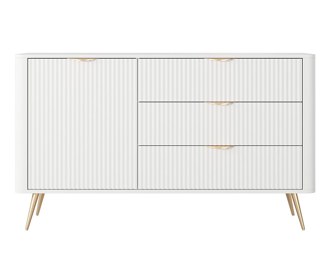 Lante_1D3Sw Μπουφές Lante με συρτάρια λευκό 138x81x38cm - Image 1