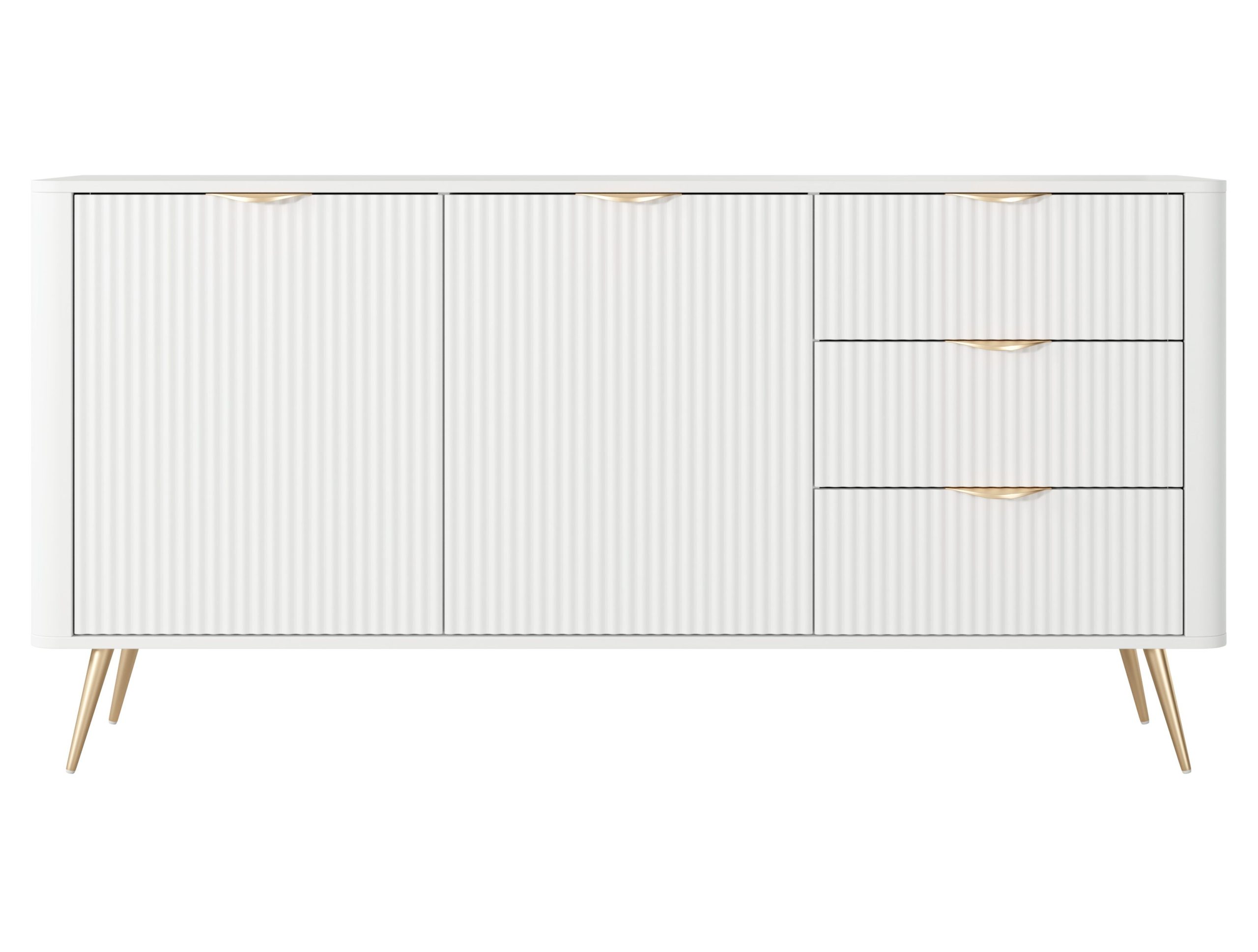 Lante_2D3Sw-scaled Μπουφές Lante με συρτάρια λευκός 163x81x38cm - Image 1