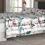 Κρεβάτι LILLY διπλό λευκό + Ανθρακί για στρώμα 160x200cm