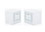 Σετ δύο κομοδίνα Luiza λευκό High gloss 50x49x39cm (ΜxΥxΒ)