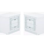 Σετ δύο κομοδίνα Luiza λευκό High gloss 50x49x39cm (ΜxΥxΒ)